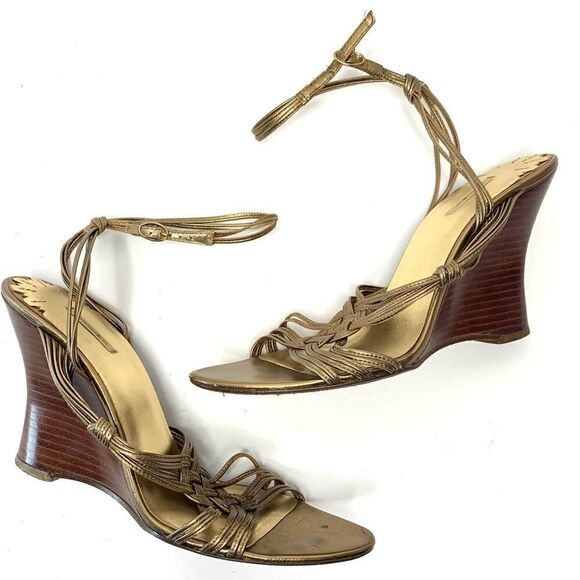 Max Studio Bronze Wedge Heels - Picture 1 of 7